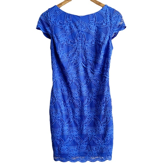bebe Dresses & Skirts - Bebe Blue Lace Cut Out Back Dress